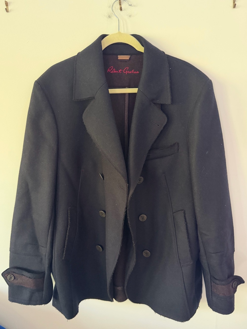 Robert Graham navy Men's Double-Breasted Pea Coat